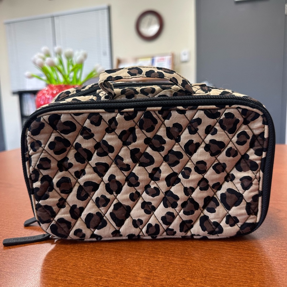 Leopard Vera Bradley makeup bag